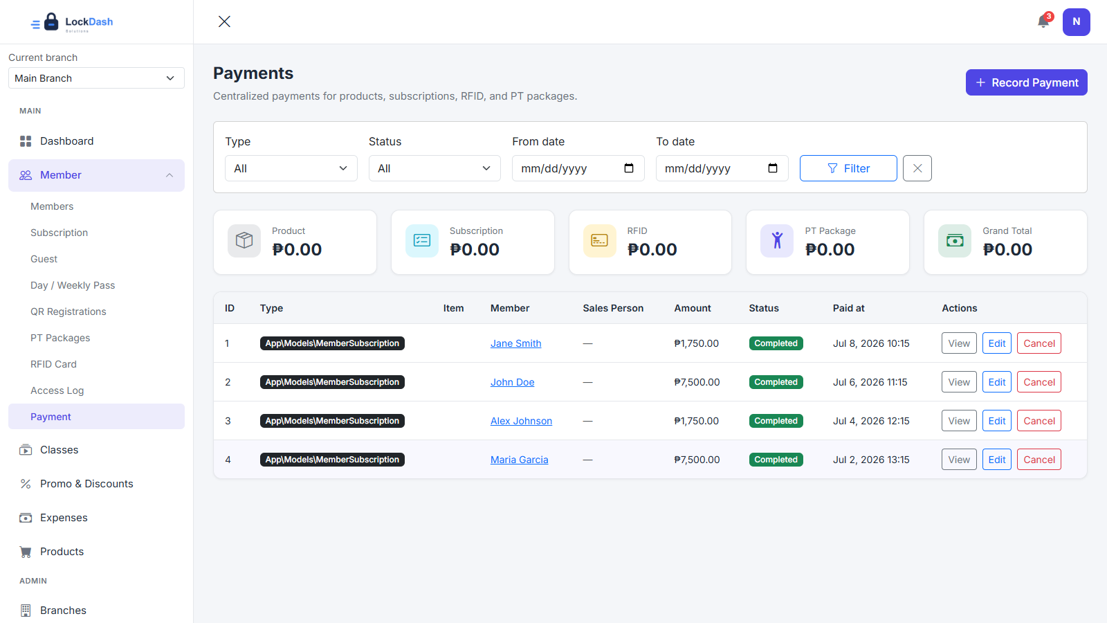 Payments